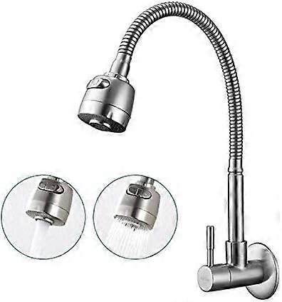 Swivel Kitchen Faucet, Two Functions, Brushed Finish