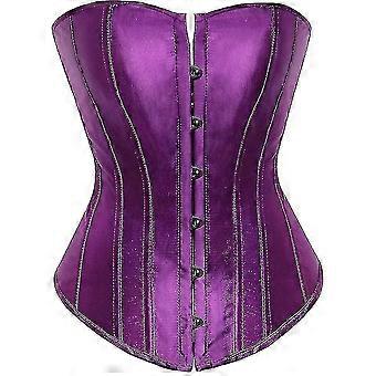 Damen Bustier Korsett Top Dessous Sets Satin Taille Cincher 4x-large Deep purple