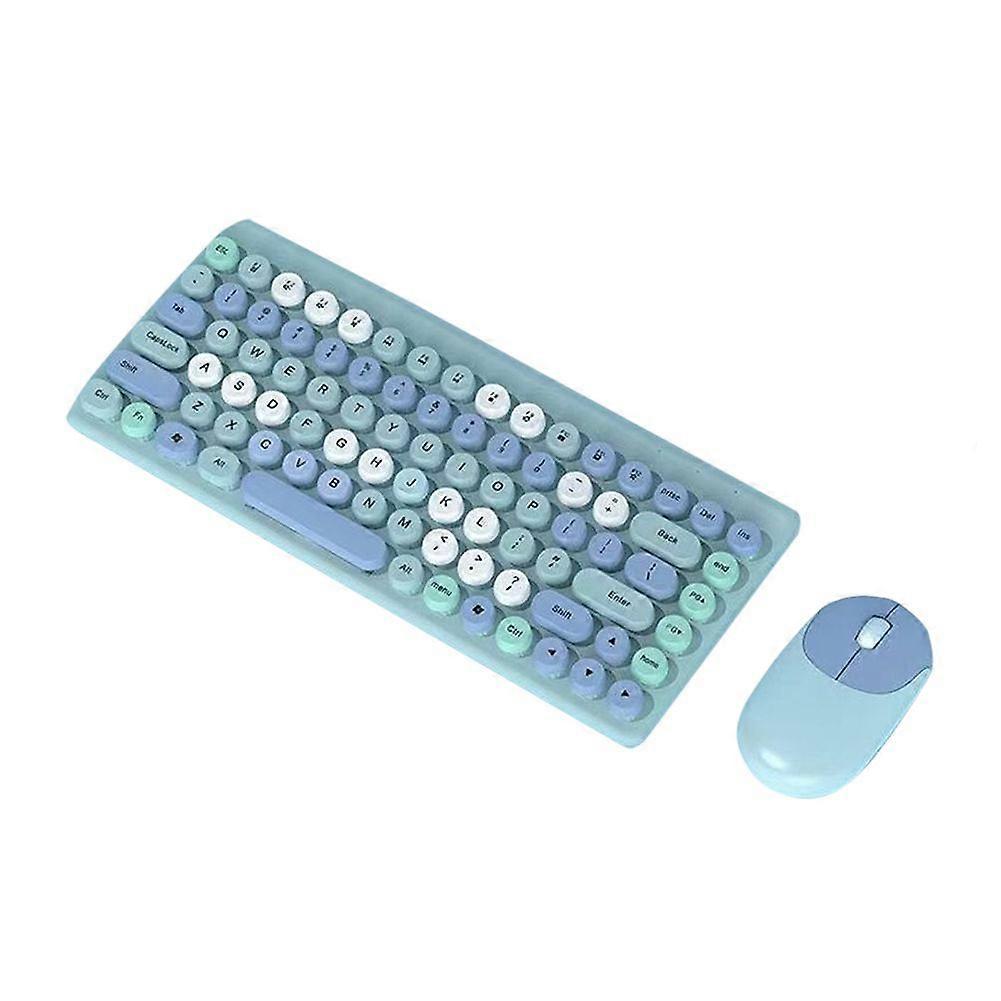 Wireless Keyboard Mouse Kit Multimedia Function Keys Business Office Keyboard Mouse Battery Powered Plug and Play for Desktop PC