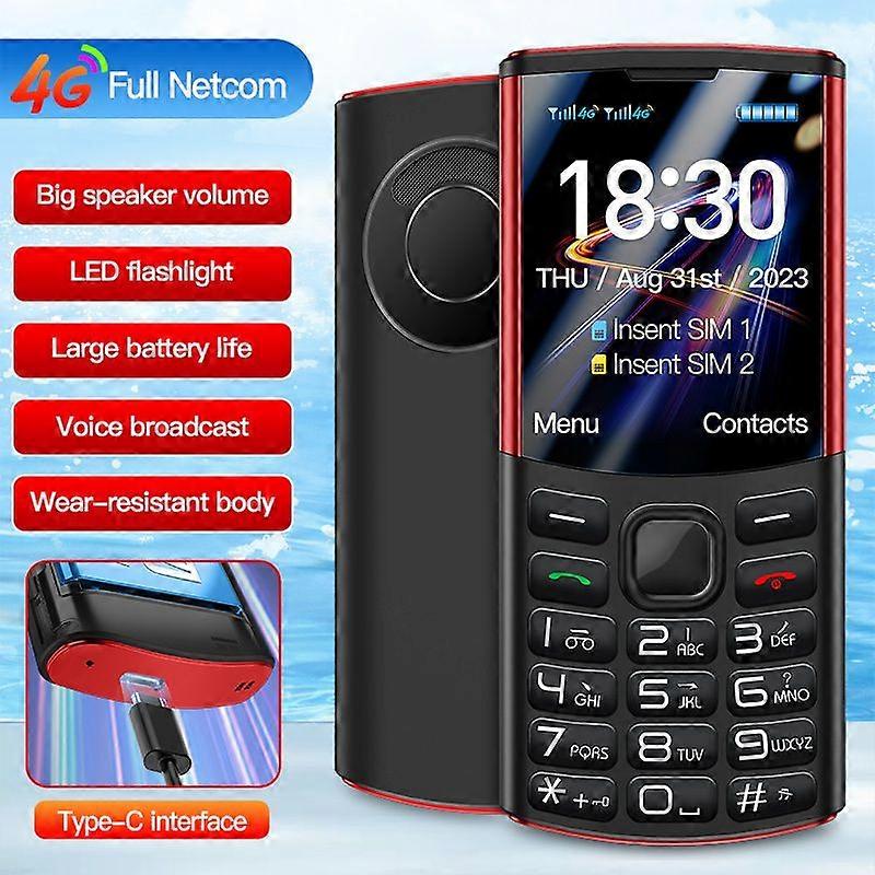 Rainbuvvy Mini i78(H11) 4G Button Phone 1.77inch TFT Screen Dual SIM Dual Standby 1500mAh Alarm Clock Voice King LED Flashlight Feature Phone