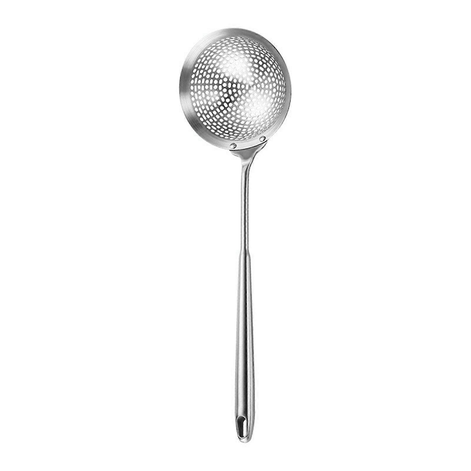Slotted Spoon With Ergonomic Handle Stainless Skimmer with Accuracy Draining Capability Practical Slotted Strainer true color