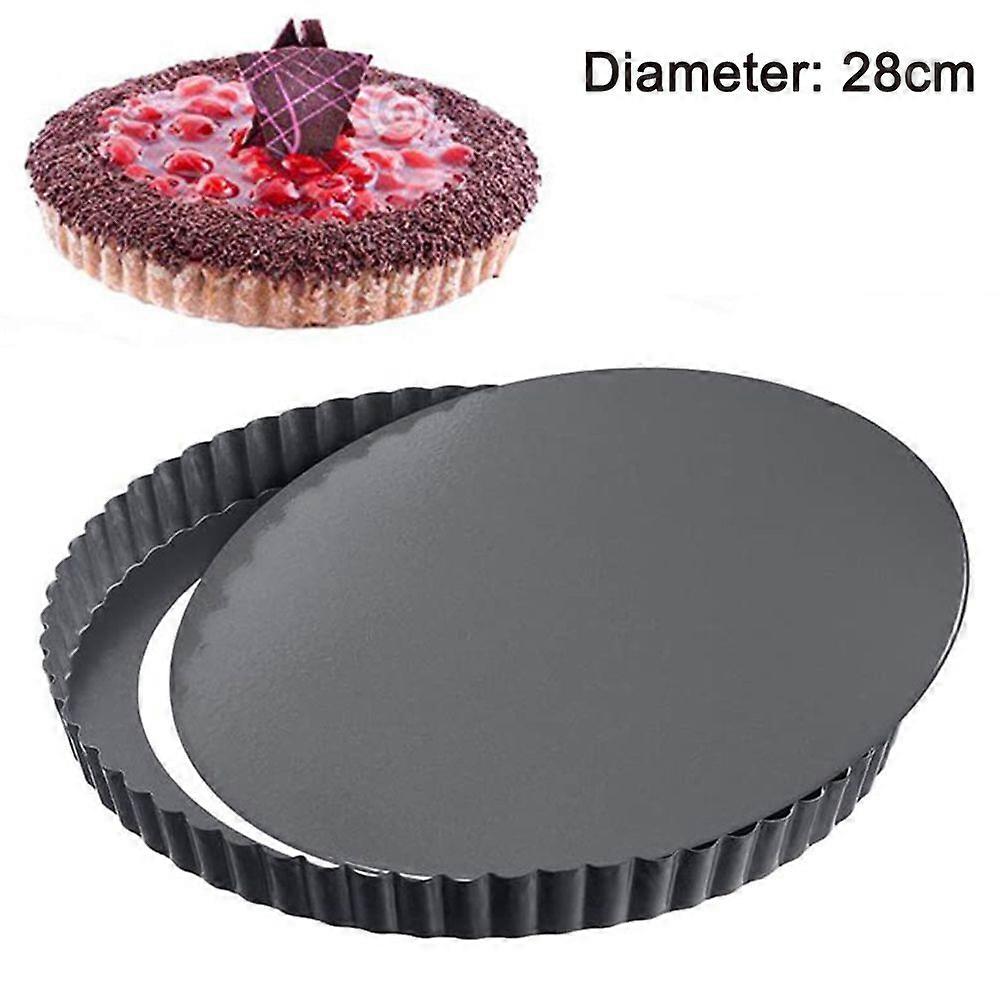 Nonstick Heavy Duty Tart Pan With Removable Bottom, Removable Loose Bottom Quiche Pans, Pie Pan28cm Upper diameter