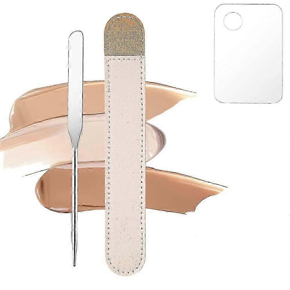 Makeup Mixing Palette With Leather Case Makeup Spatula Stainless VUR