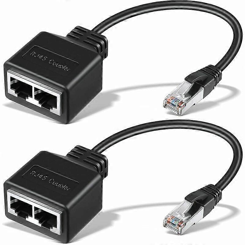 2 Ethernet Splitters for Cat5, Cat6, and Cat7 Network Cables.