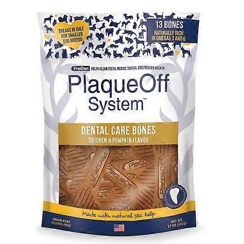 NaturVet Proden PlaqueOff System 牙齿护理狗骨,每块 1 块 / 13 片 / 鸡肉和南瓜