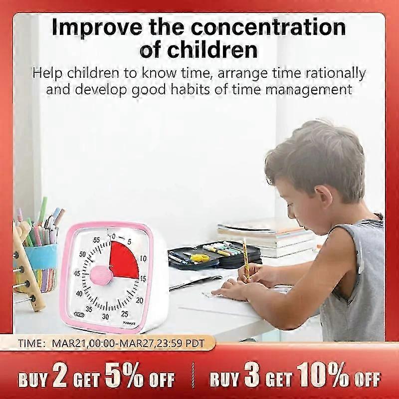 Yunbaoit Visual Timer with Night Light, 60-Minute Countdown Timer for Kids and Adults, Timer for Home, School, Or Work SMTX f26