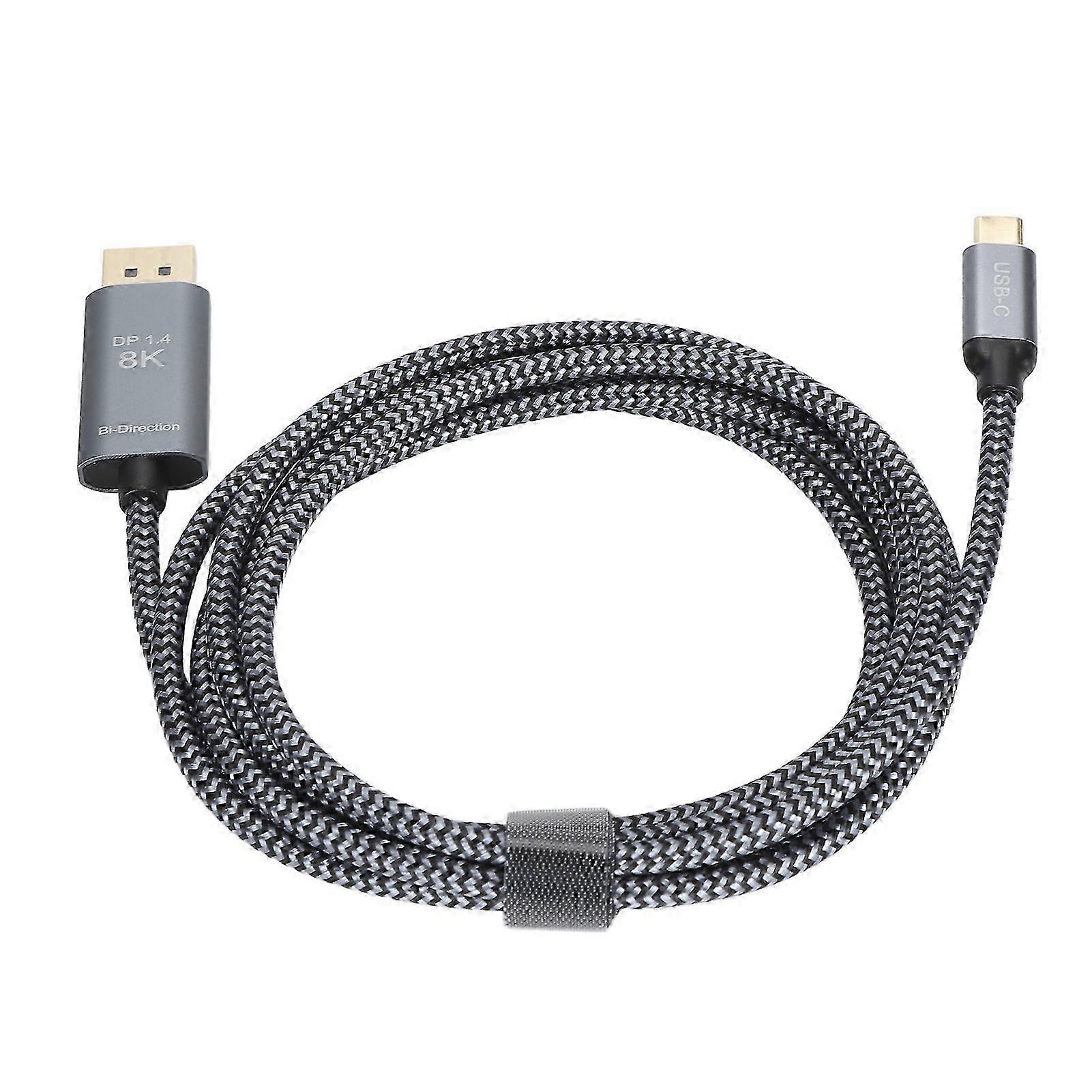 USB-C-auf-Displayport-Kabel Professionelles Plug-and-Play-Unterstützt 8K 60HZ bidirektionale Übertragung TYP C auf Displayport-Adapter 6,6ft f26