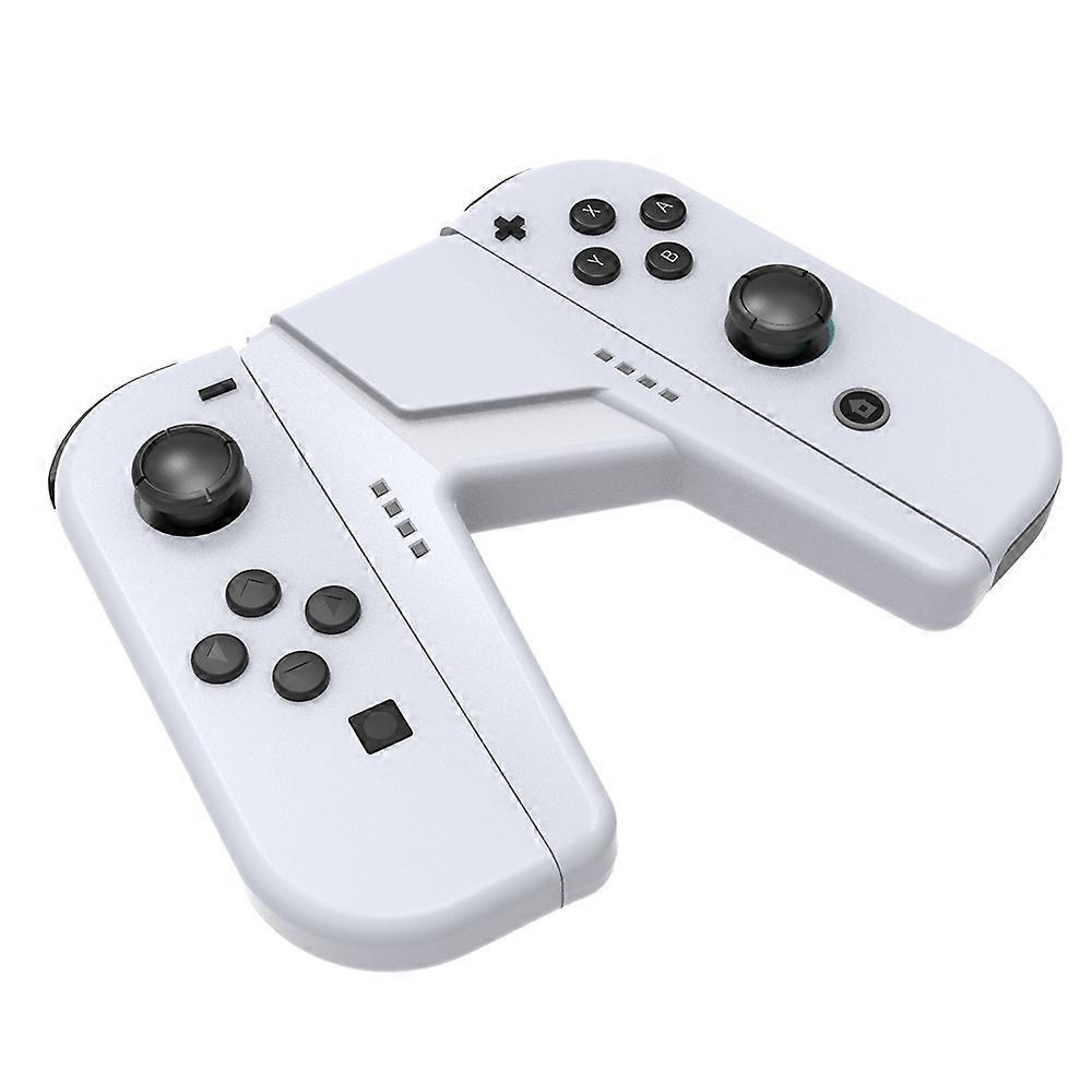 TOPWOLF HS-SW385 For Nintendo Switch OLED Joy-Con Game Controller Charging Handle Grip-White