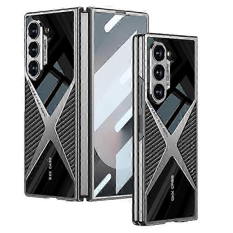 For Z Fold 6 Case with Screen Protector, Slim Business Mirror Leather Full Body Protective Cover For Samsung Galaxy Z Fold 6