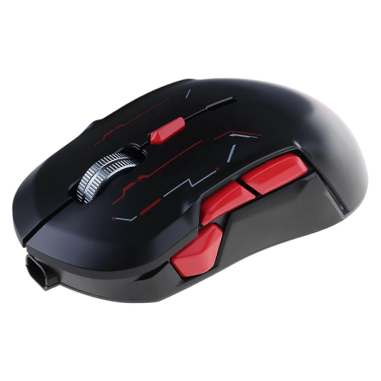 Wireless Mouse 10000DPI Computer Mouse 10 Buttons Bluetooth-compatible Mouse USB Mouse for Office Laptops Computer Red