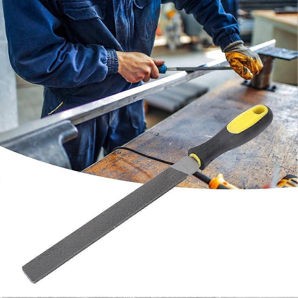 8in Flat Mill Steel File with Handle Coarse Teeth Tool 31cm