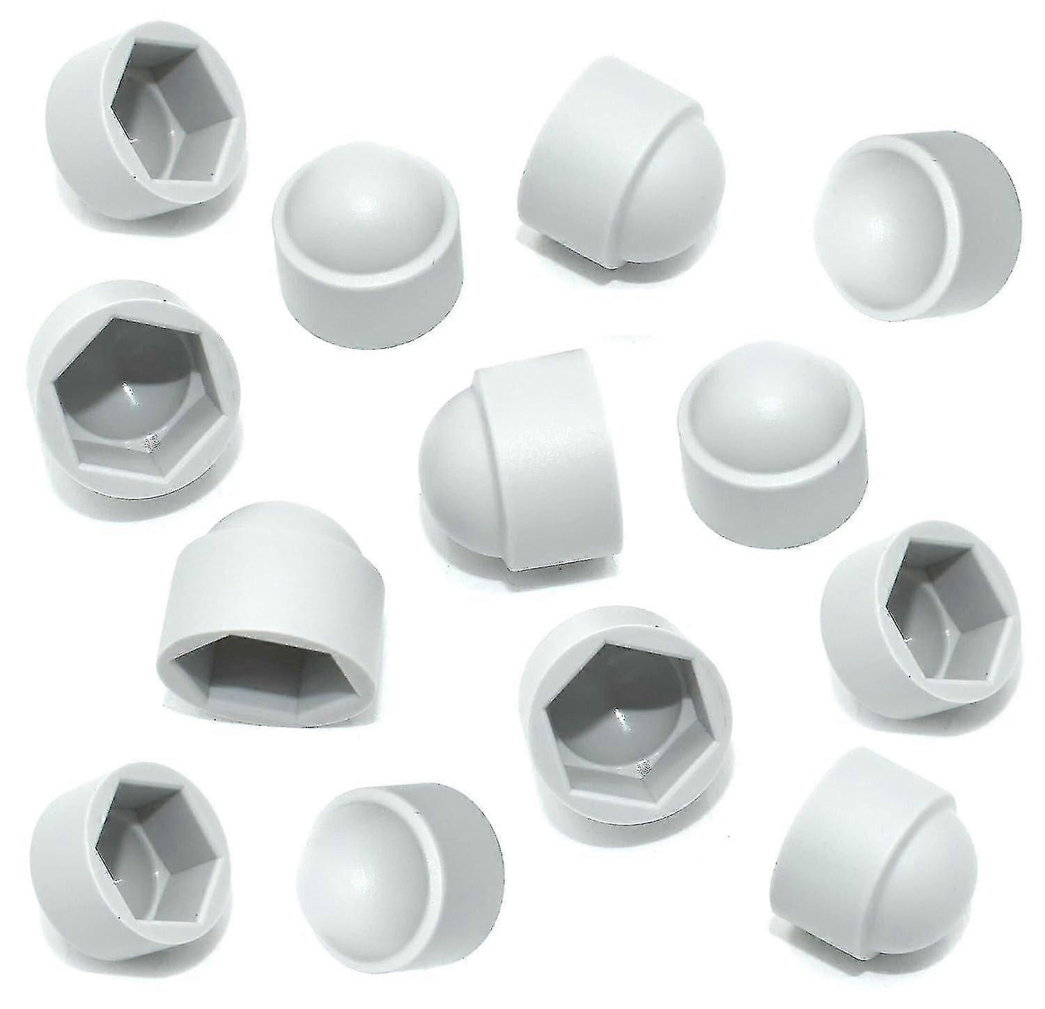 20 عبوة M8 Hex Hex Nut Caps بلاستيك أبيض - أغطية واقية لصواميل ومسامير M8 (13 مم)
