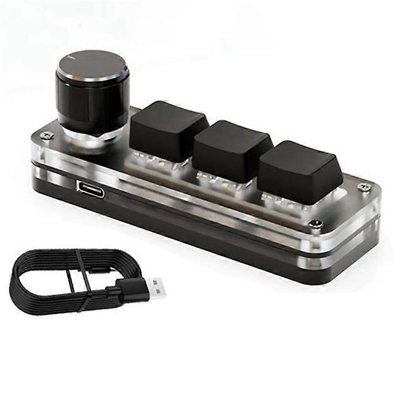 Macropad Gaming Custom Programming Knob Keypads 3 Keys for Photoshop