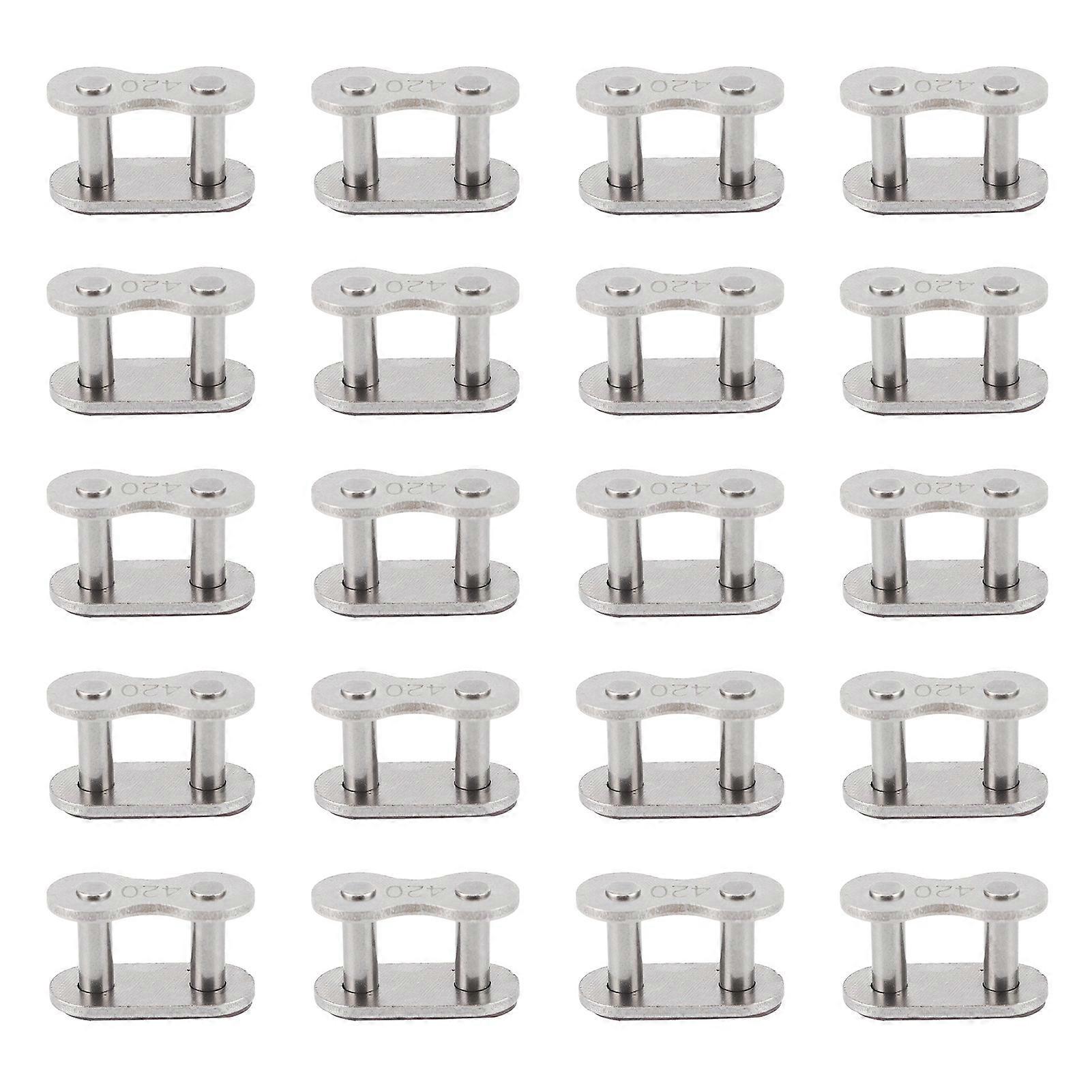 20PCS 420 Chain Master Link Set: Durable Steel Chain Connector for Motorbikes & ATVs