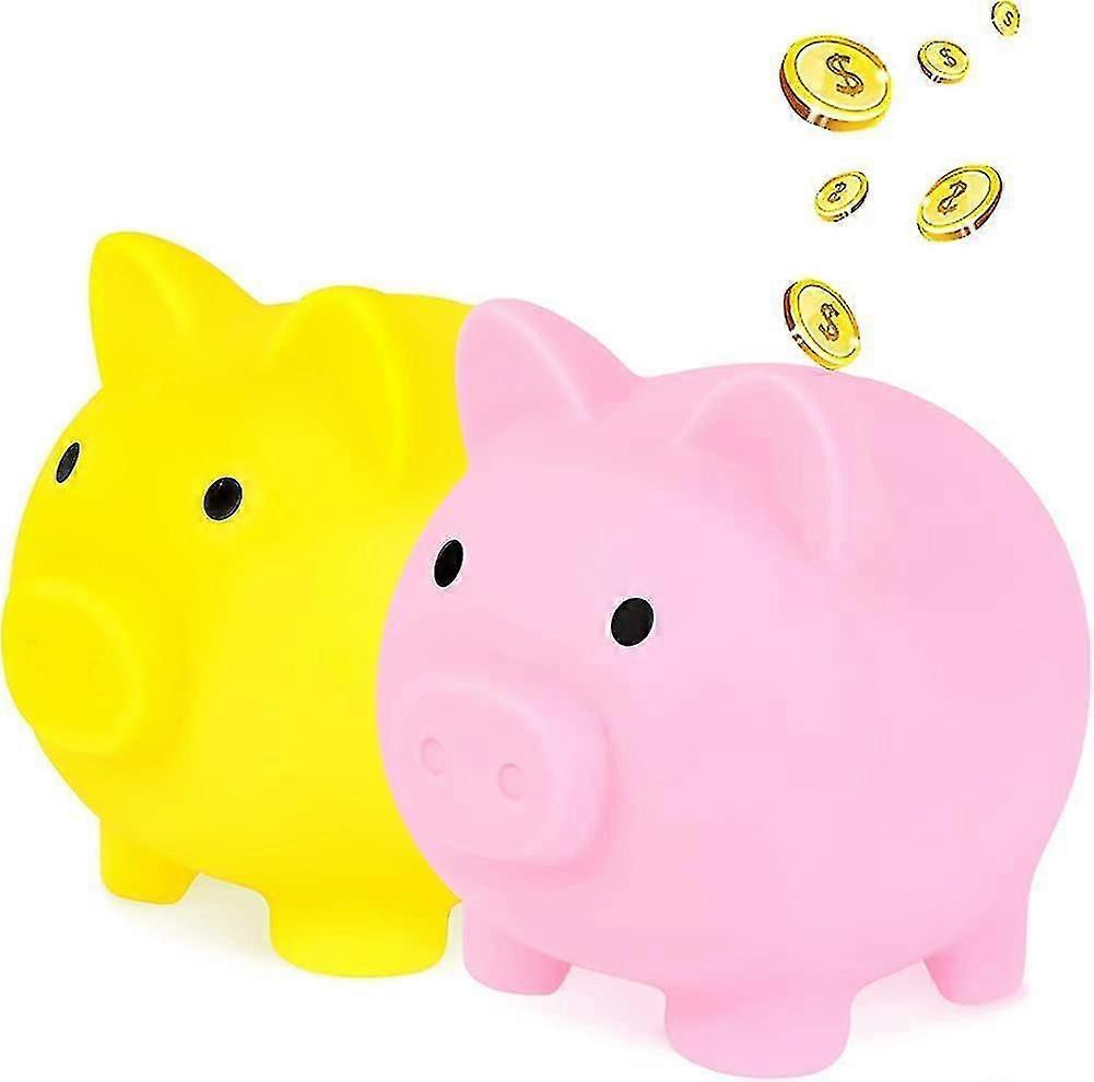 2 יחידות חזירון חמוד ויניל חזיר כסף קופת חזיר בלתי שבירה קישוט הבית לבנים חגיגיים