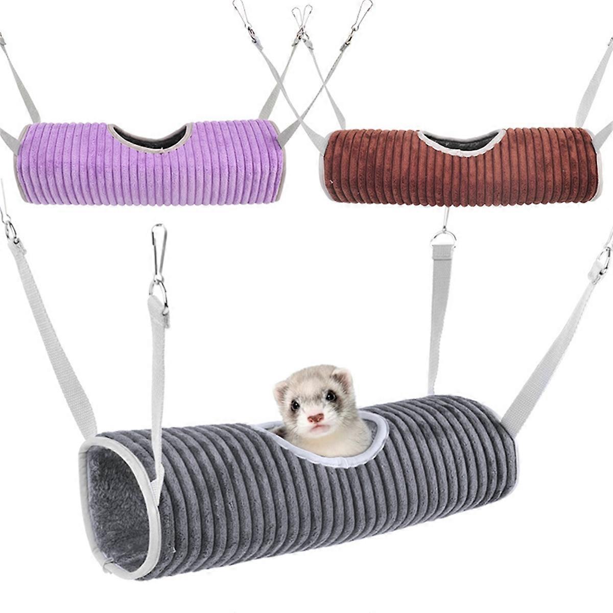 3PCS Cage Hammock Ferret Hide Tunnel Warm Rat