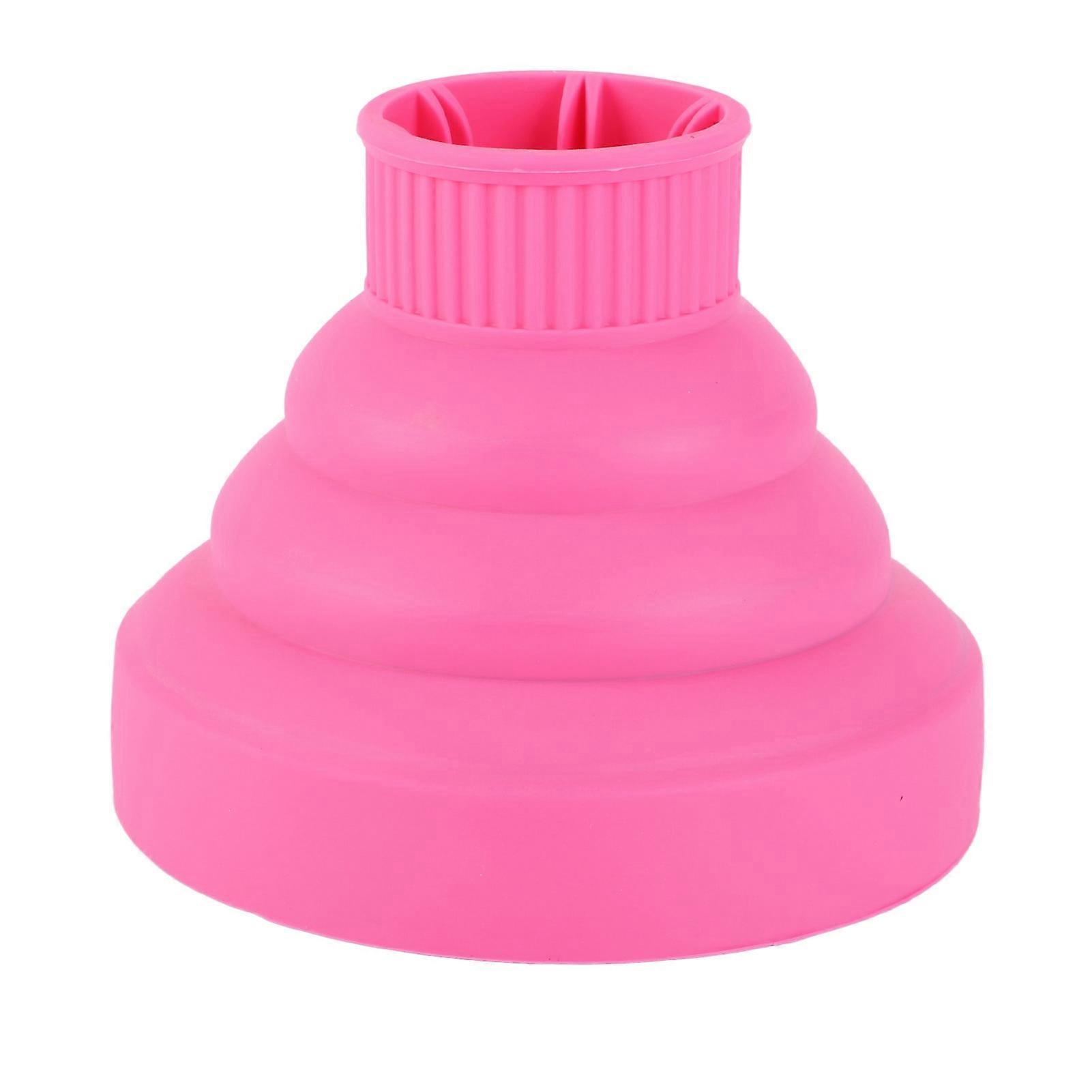 Hair Dryer Diffuser Attachment Silicone Lightweight Foldable Portable Blower Diffuser for Home Salon Rose Red
