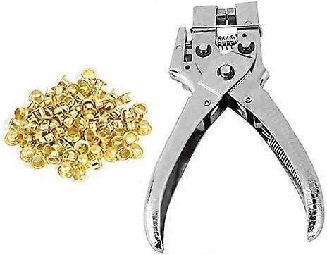 Pince à perforer en acier robuste avec 100 œillets en fer de 4 mm pour bâche, vêtements, artisanat, scrapbooking, perforation