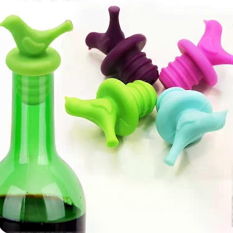 Silicone Bottle Stopper Set-10 PCS Creative Bird Design by