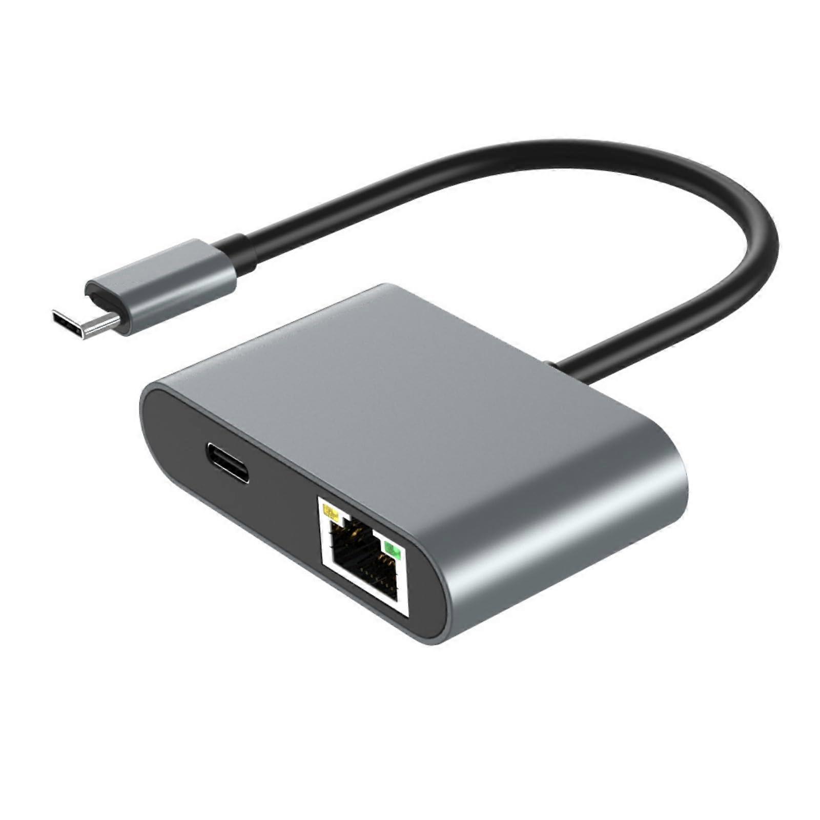 Aluminum Alloy Shell Type C to Ethernet Adapter USB3.0 Port for Professional and Students Needing Fast Connectivities