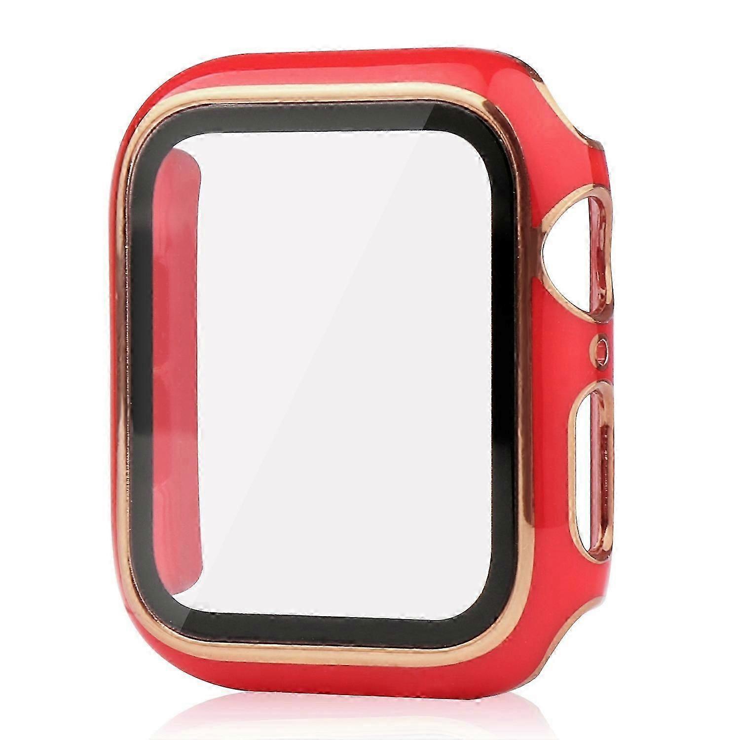 For Apple Watch Series 9 / 8 / 7 41mm Dual Color Electroplating Watch Case Hard Pc Scratch Resistant