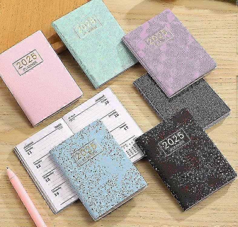 Mini Notebook 2025, A7 Planner Notebook PU Leather, for Academic Journal Diary