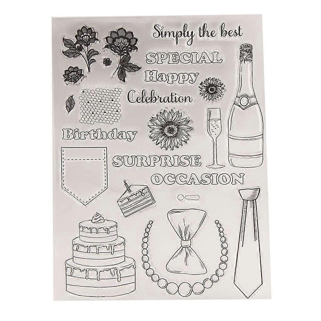 Birthday Celebration Clear Silicone Stamp Scrapbooking Decorative Stmap