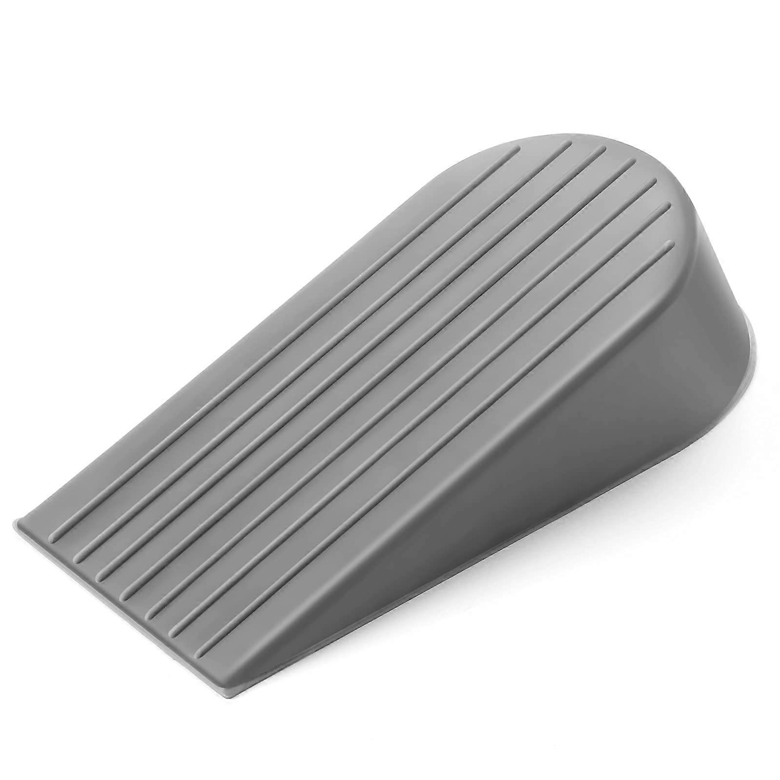 Grey Extra-Large Door Stopper Wedge, 1.9 Inch High, Sturdy Rubber for Preventing Door Gaps and Lock-Outs
