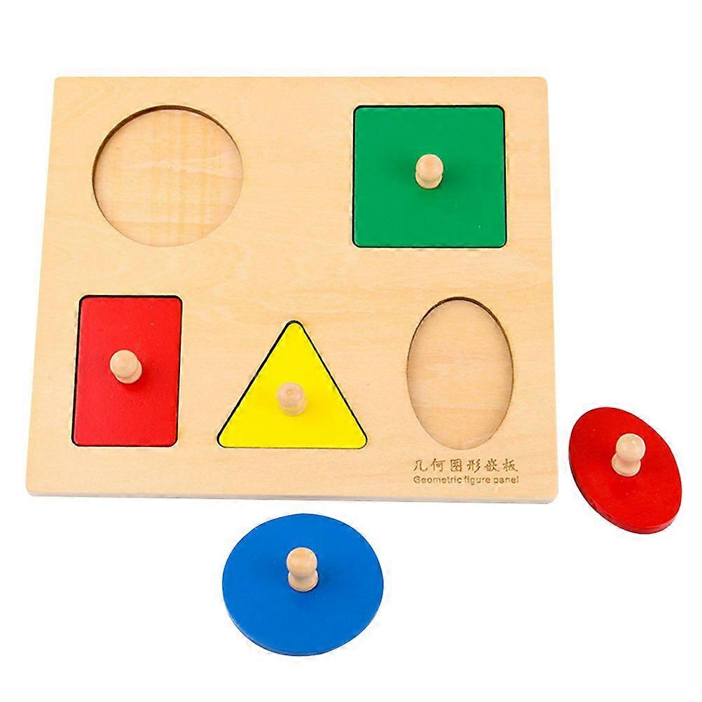 1 Set of 6Pcs Geometry Panel Grab Board Shape Puzzle Toy Math Toy Early Educational Toy Cognitive Toy (Colorful Geometric Figure Panel)