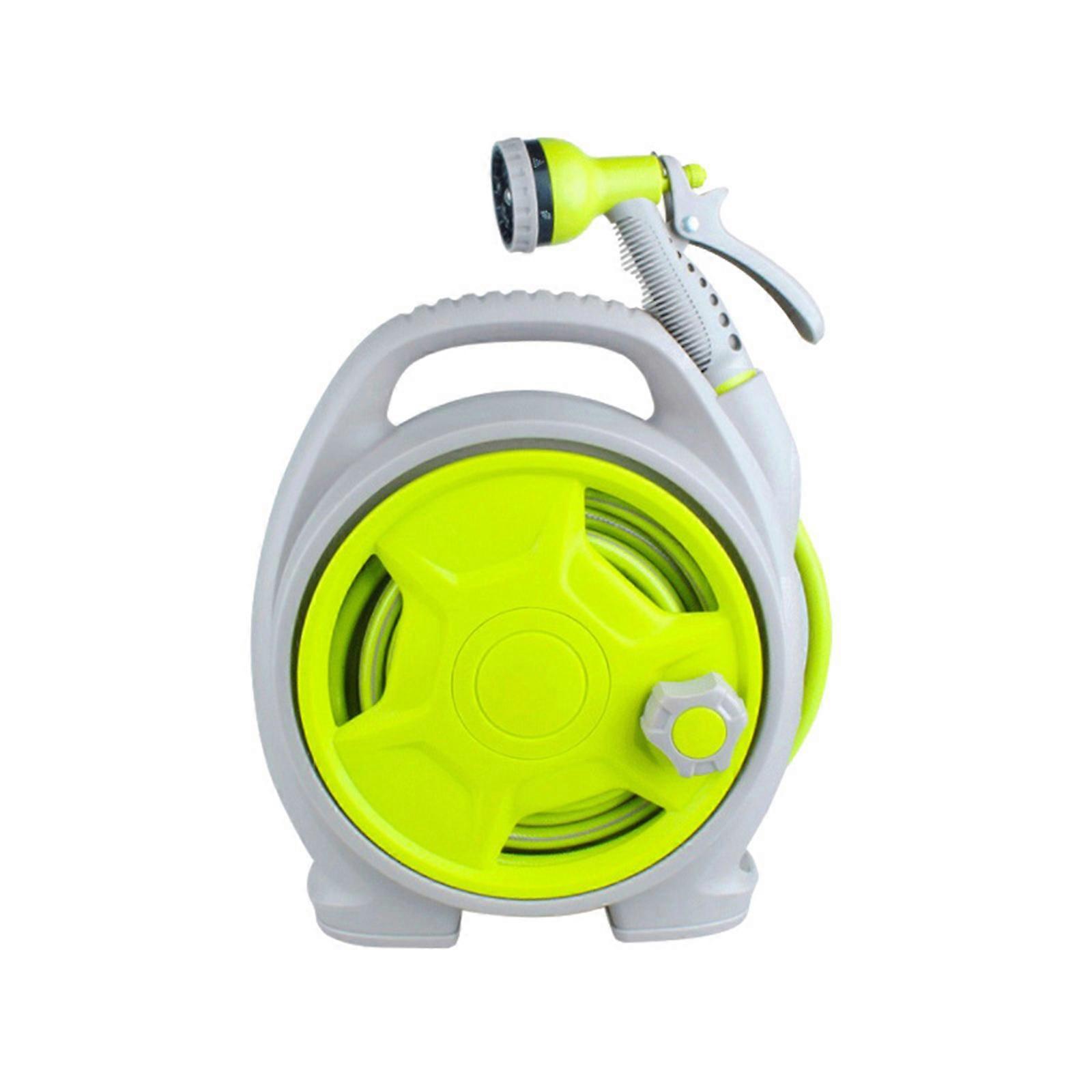 50FT Garden Hose Reel Lightweight Design with Multi Sprayer Nozzle for Convenient Watering  Apple Green