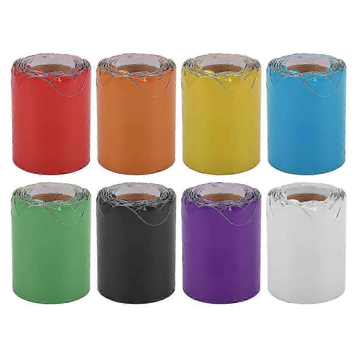8 Rolls Scalloped Bulletin Board Borders Bulletin Boarder Trim Decoration Borders for Classroom Dec
