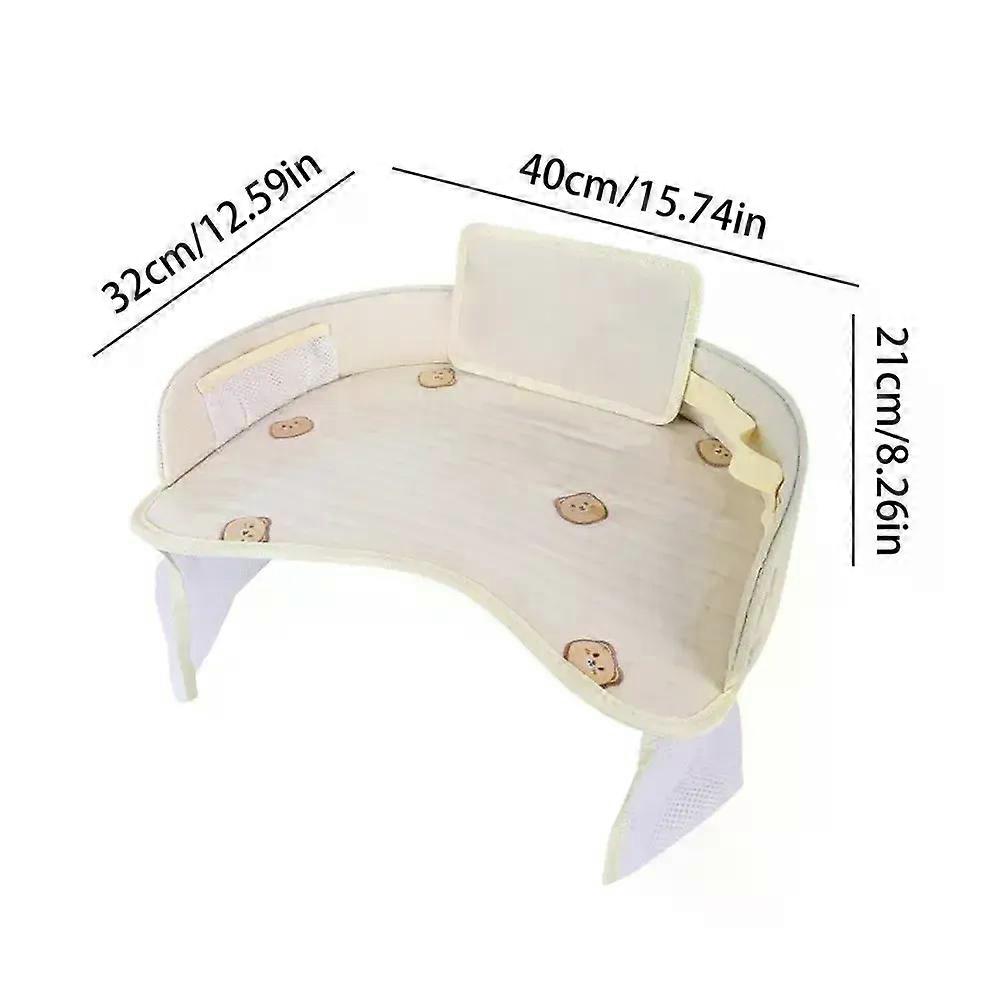 Car Seat Tray compatible for Kids Foldable Multiple Pockets Waterproof Car Table Portable Large Capacity Table compatible for Dining Drawing Car