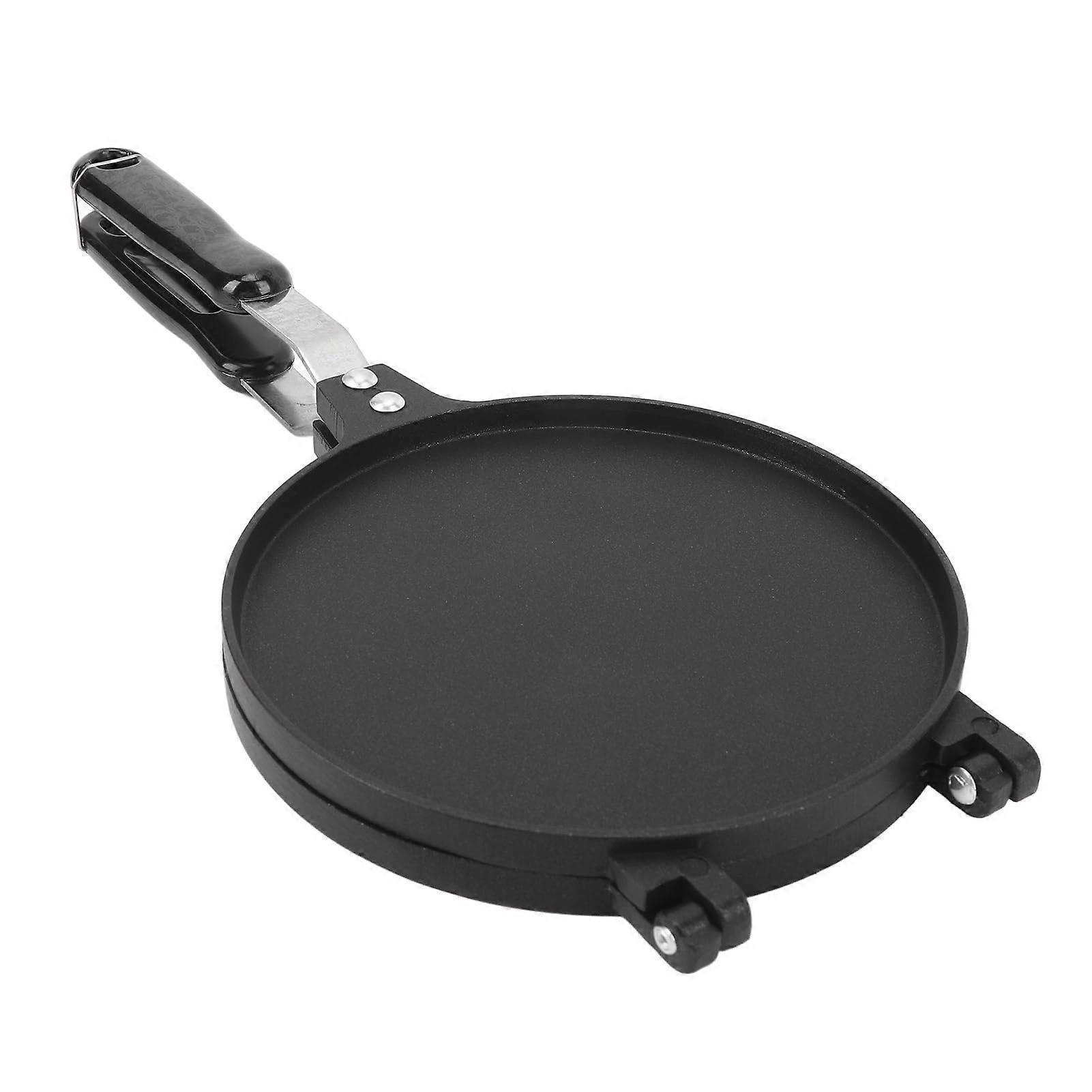 Tortilla Press Pan, 6.8 Inch Egg Roll Press Pan, Flat Frying Pan with Handle, Multipurpose Tortilla Press Cooker Pan for Kitchen (Shiny Style)