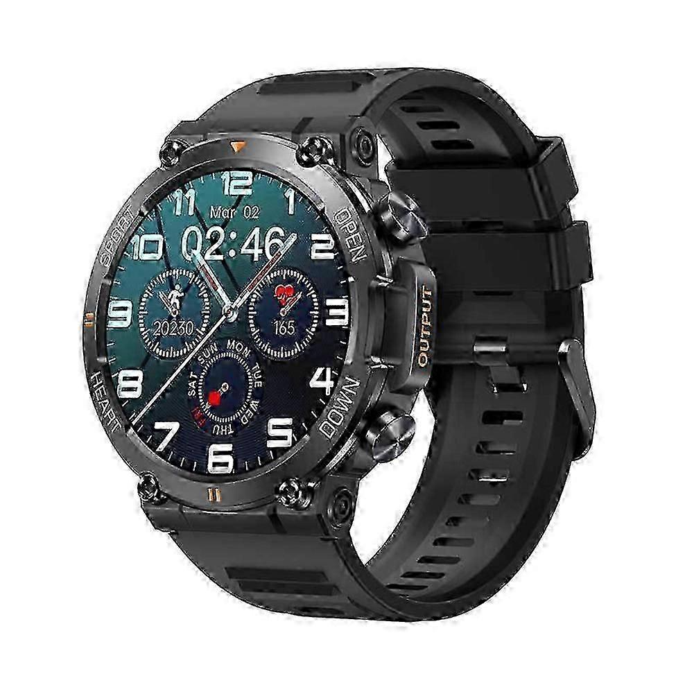 Taktisk militær smartwatch med pulsmåling opkaldsfunktion og robust udendørs design