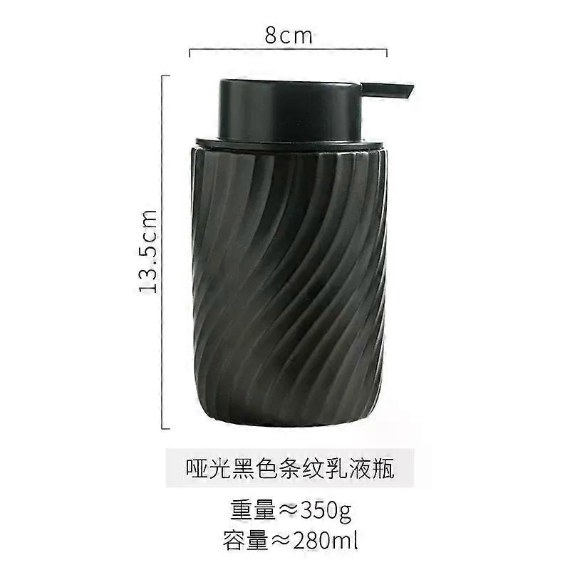 Ceramic Soap Foam Dispenser Line Pattern Bubbly Bottle Hand Liquid Foaming Press Pump Empty Container for Bathroom Kitchen