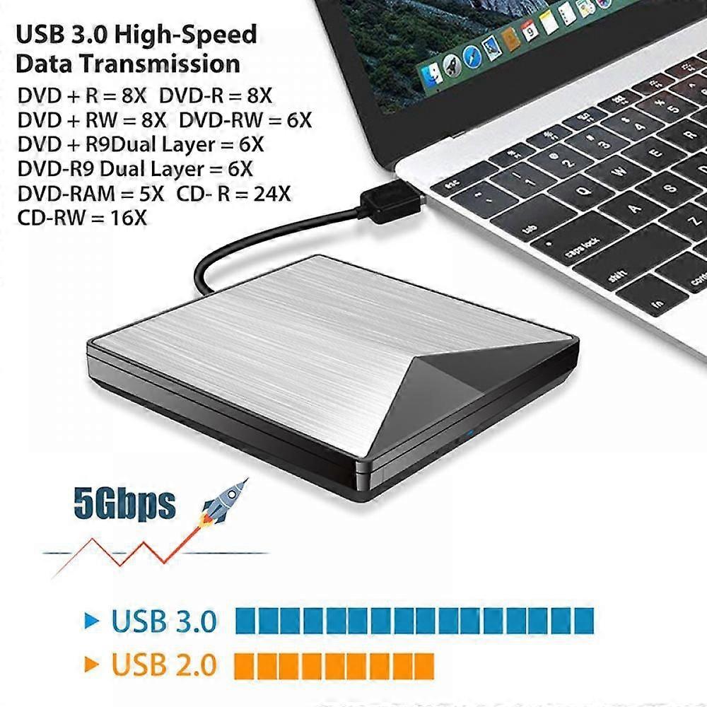 Portable USB 3.0 External CD/DVD Player