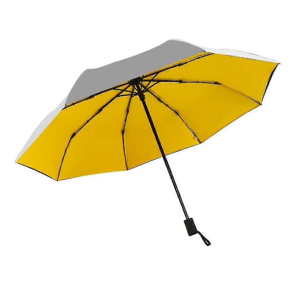 Double-layer Titanium Silver Sunshade Super Ultraviolet-proof Cooling Umbrella (double-layer Glue, Yellow)