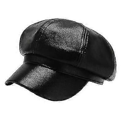 Leather Octagonal Hat Beret
