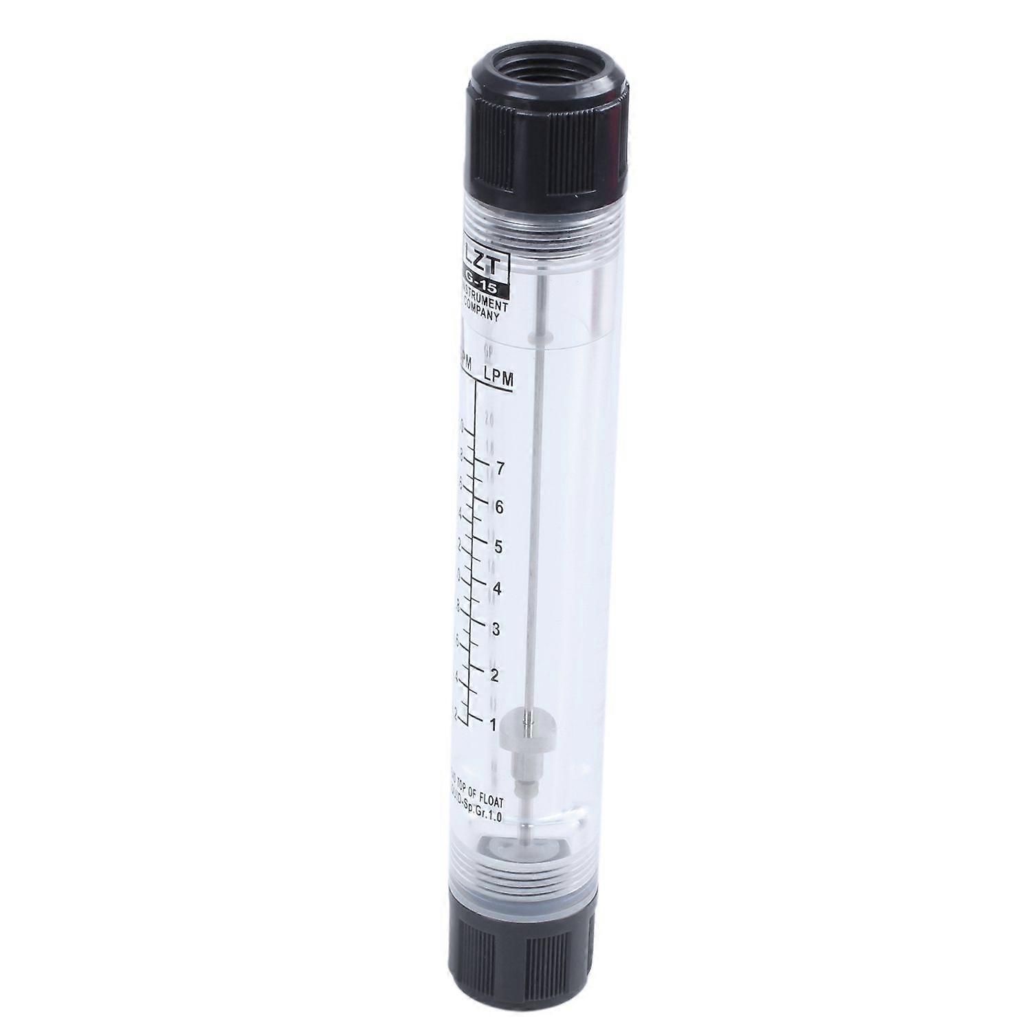 1/2" Female Thread 0.2-2.0 GPM 1-7 LPM Water Liquid Inline Flowmeter Rotameter LZT