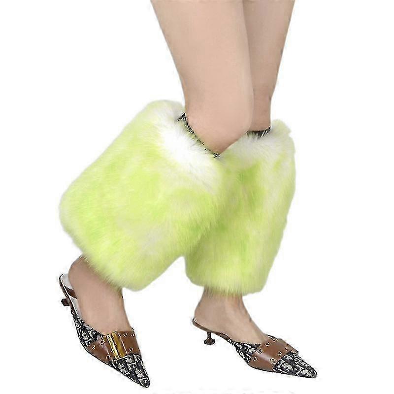ファジーフェイクファーレッグウォーマーファーヒールロングブーツカフカバー25cm / 35cm / 45cm / 25CM-COLOR19