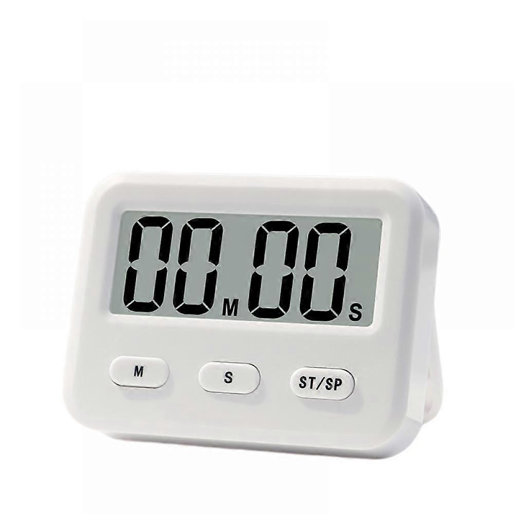 New Simple White Kitchen Cooking Timer Reminder, Student Learning Timer Reminder, With Magnetic Suction, Bracket, Hanging Hole Timer
