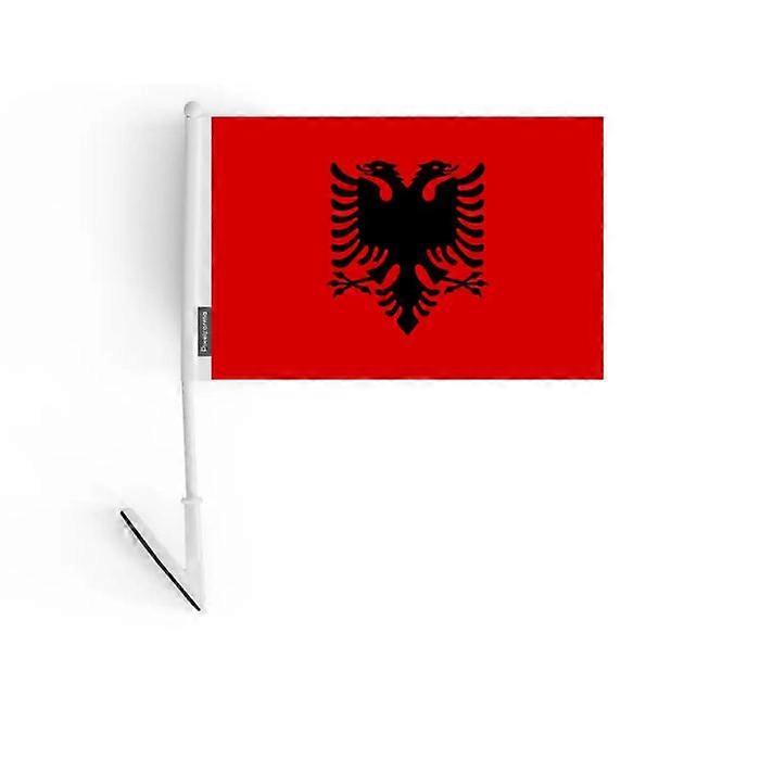 Adhesive Flag – Albania – 14 x 21 cm – Soft Polyester – Easy to Stick – 5 pieces