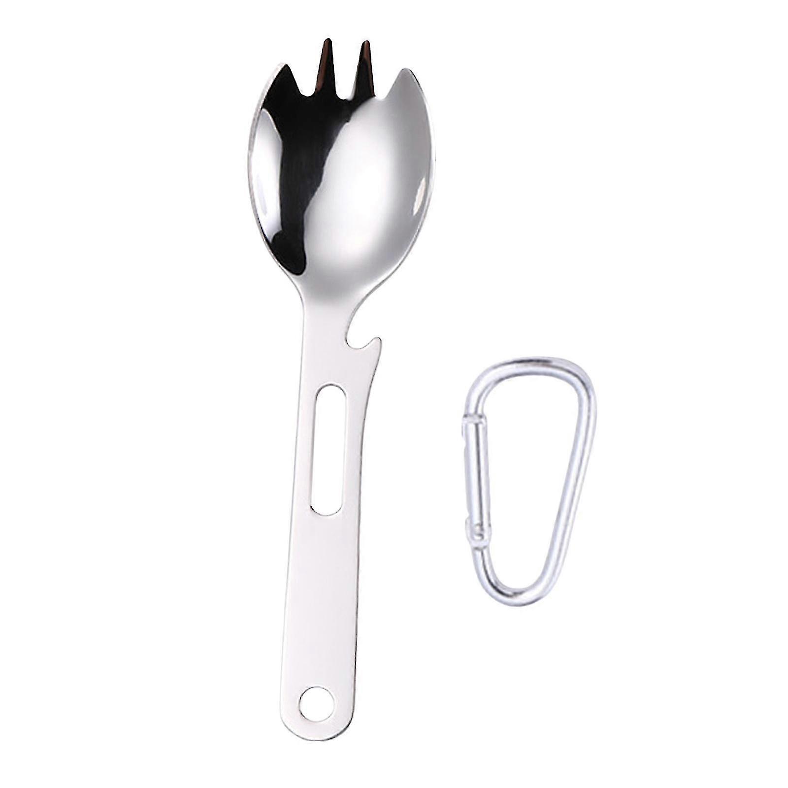 Spork spoon Flatware Can Opener Tableware for Camping Outdoor Cooking Picnic-color: Spork hoop