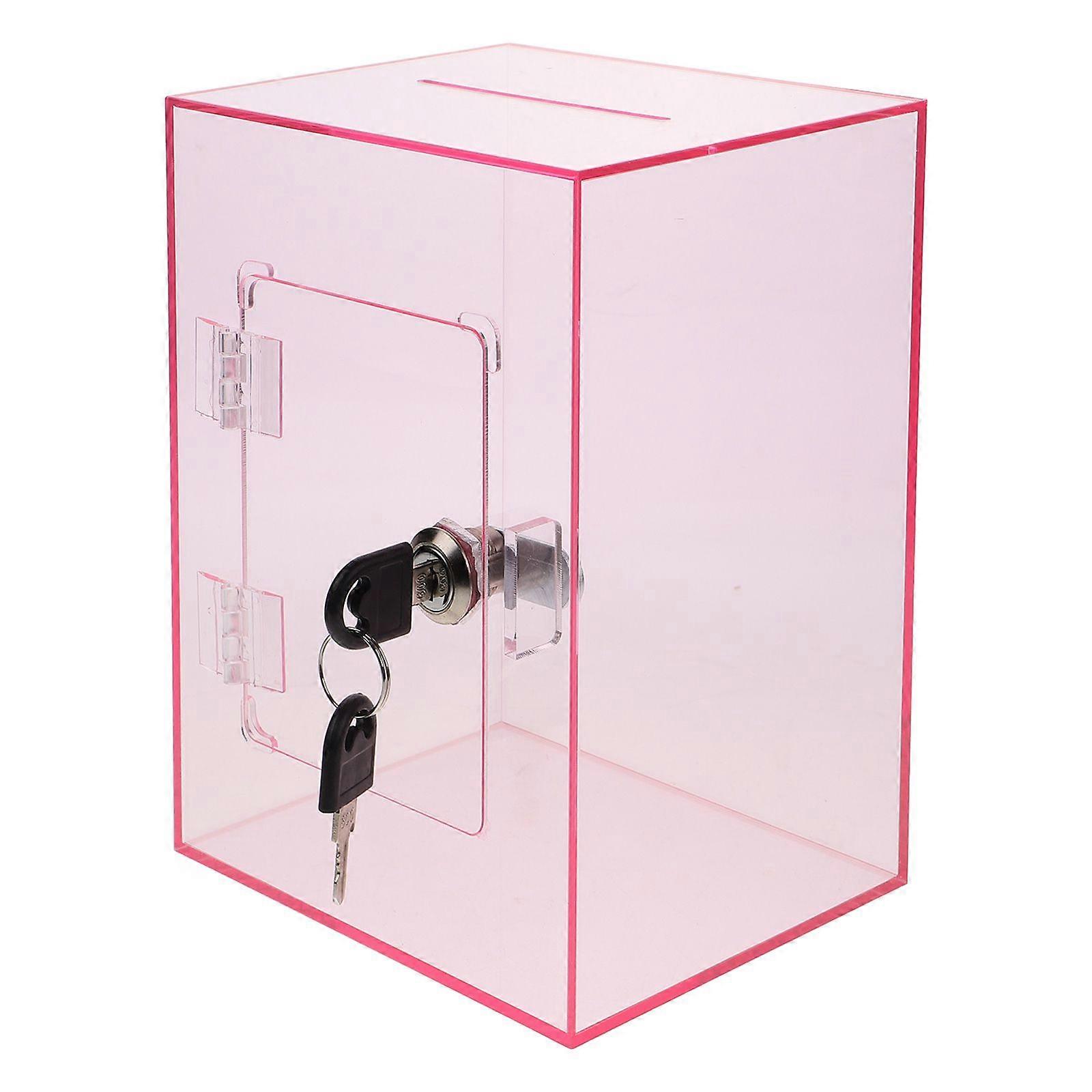 Acrylic Donation Box with Lock Ballot Box Clear Suggestion Box Ticket Box