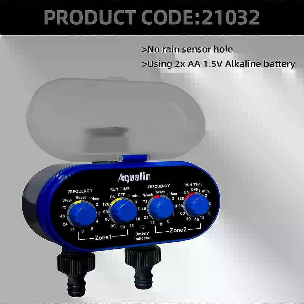 Ball Valve Electronic Automatic Watering Two Outlet Four Dials Water Timer Garden Irrigation Controller for Garden, Yard #21032