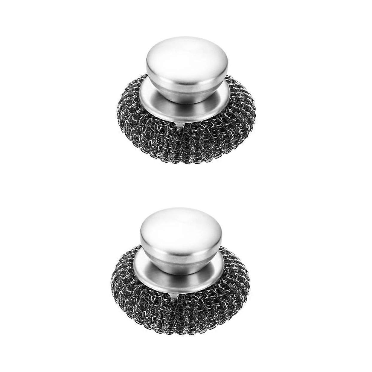 Grill Brush Set of 2, Stainless Steel Barbecue Cleaner, Multi-Functional Scrubbing Brush for Pots and Pans, Durable Design