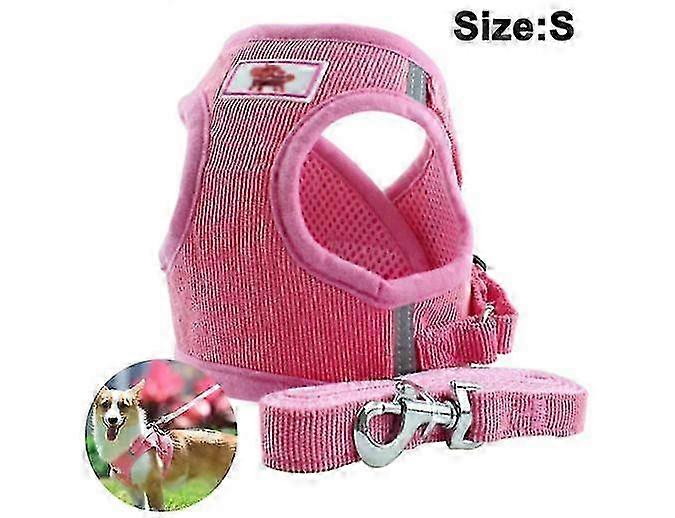 Adjustable Step-in Harness and Leash Set for Small Puppy Dogs, Soft Padding and Breathable Mesh, No Pull Vest Design with Reflective Feature