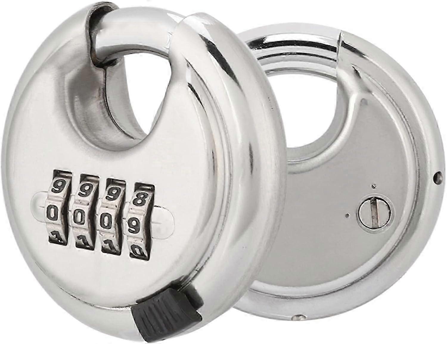 1pcs combination padlock 4-digit code padlock stainless steel security padlock keyless round lock p