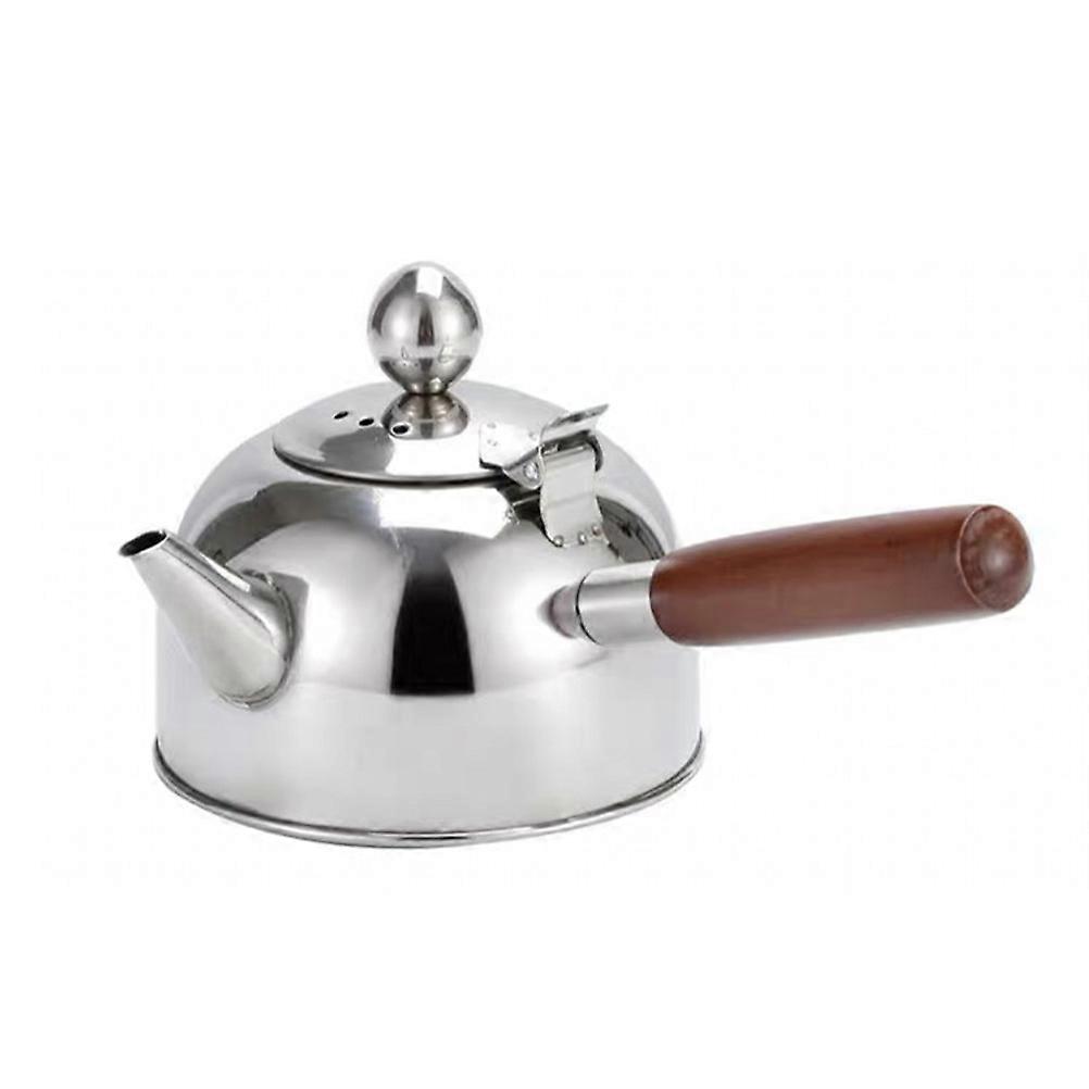 Stainless Steel Tea Kettle with Builtin Filter for Kitchen Use Silver Glossy Surface 1Pc