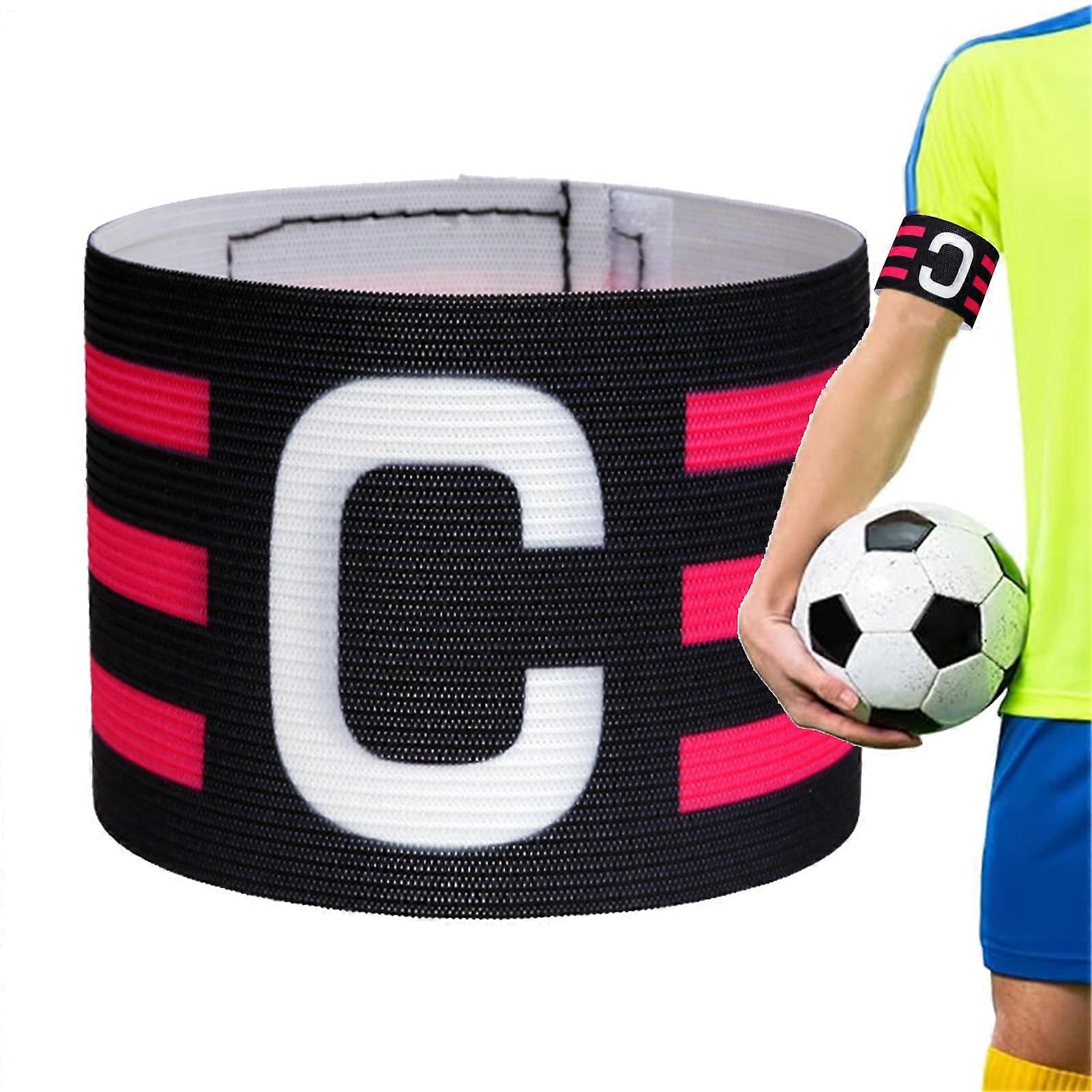Captain's Bands for Football, Adjustable to Prevent Falling Black